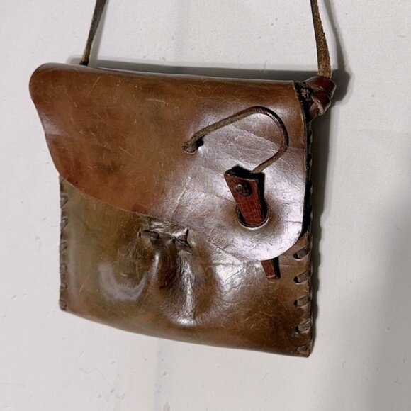 Vintage Brown Leather Shoulder Bag Purse - Picture 2 of 11